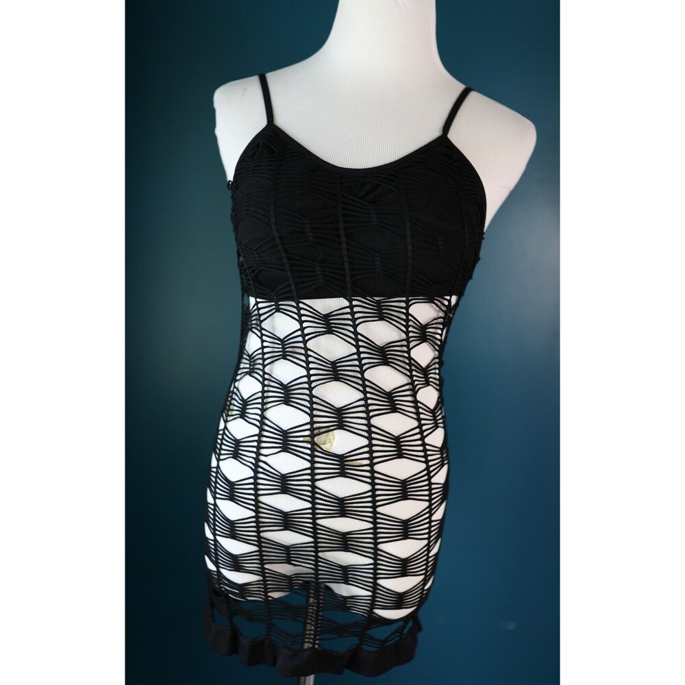 Gold Flava Y2K Stretchy Open Mesh Fishnet Tank Top Goth Rave Festival Grunge XL